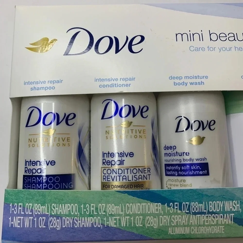 DOVE Body Wash & Beauty Essentials Travel Size Head to Toe Skin Care New
